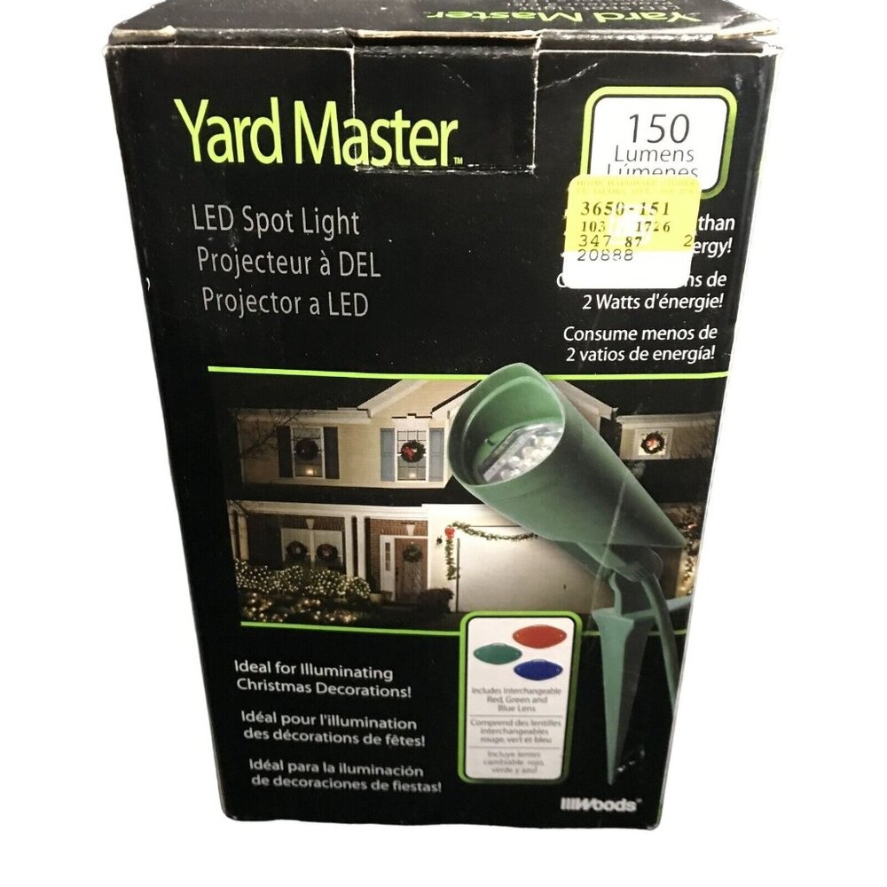 Yard Master LED Spot Flood Light Woods 0432 Red Green Blue Colour Lens Pivots